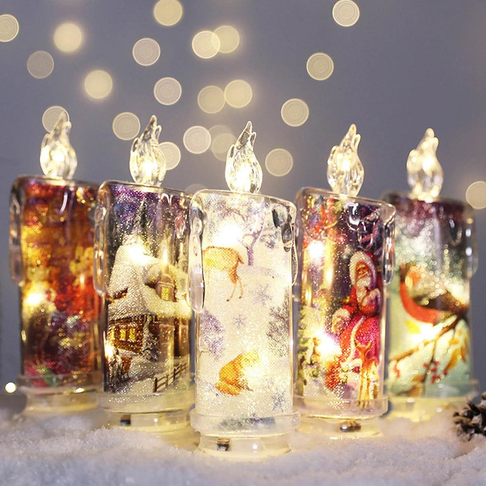 Christmas Transparent Electronic Flameless Candles Decorative Gifts - EX-STOCK Canada