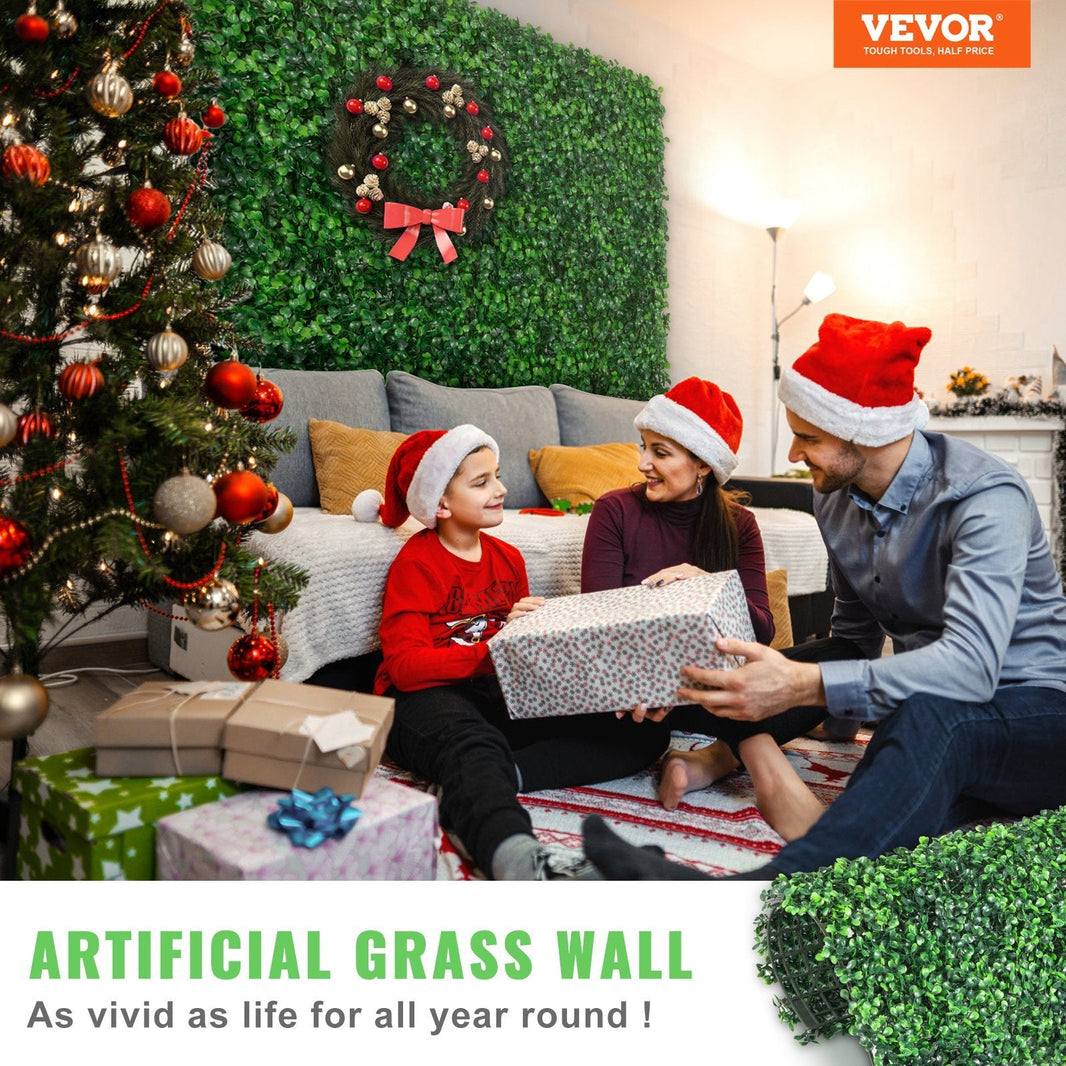 Artificial Boxwood Panel UV 24pcs Boxwood Hedge Wall Panels Artificial Grass Wall Green Grass Wall Fake Hedge For Decor Privacy Fence Indoor Outdoor Garden EX-STOCK