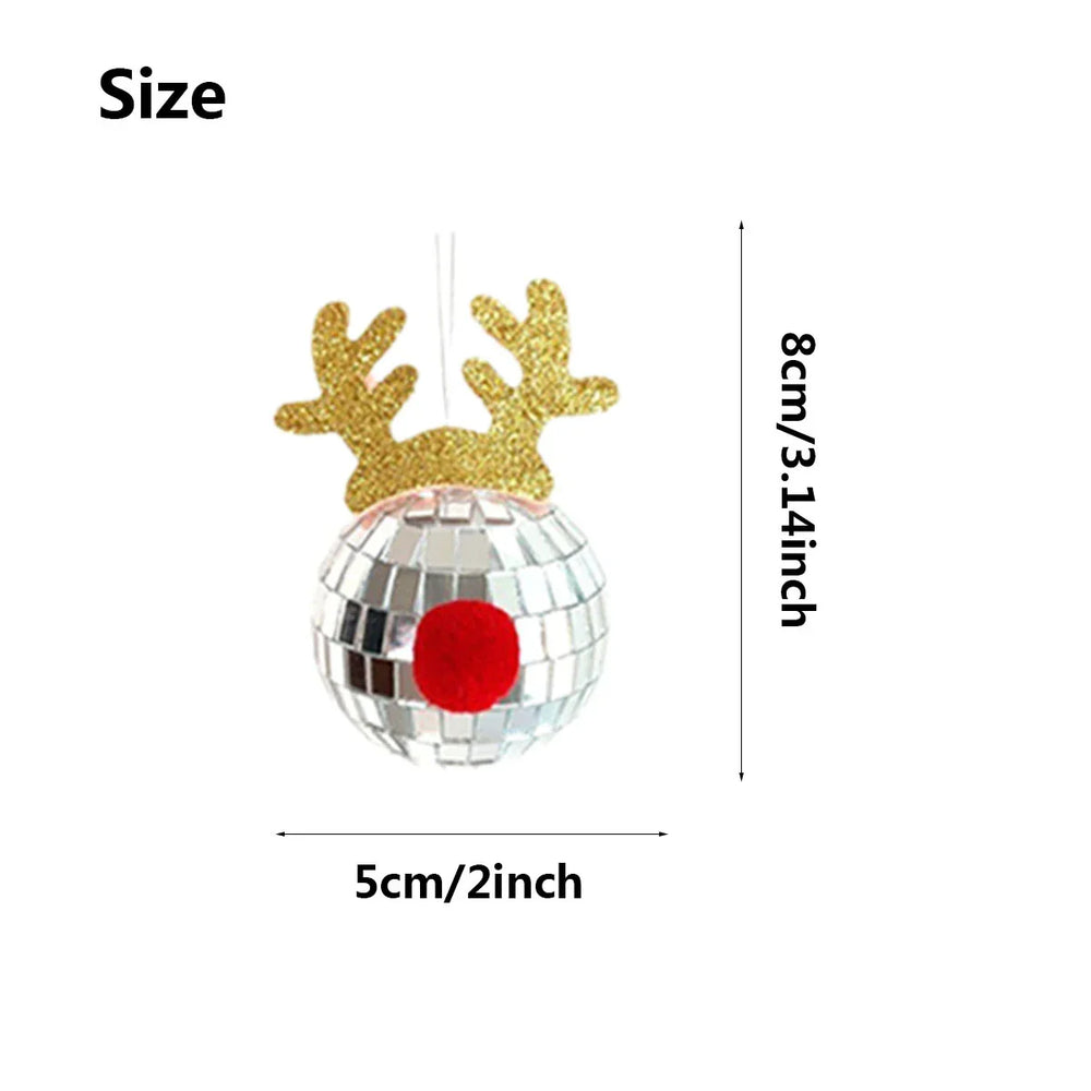 5 Pcs Christmas Silver Disco Mirror Ball With Rope Reflective Mirror Ball Hanging Bright Elk Horns Xmas Ball Ornament For Christmas Tree Birthday Wedding Party Dance Music Festivals Decor Supplies EX-STOCK Canada