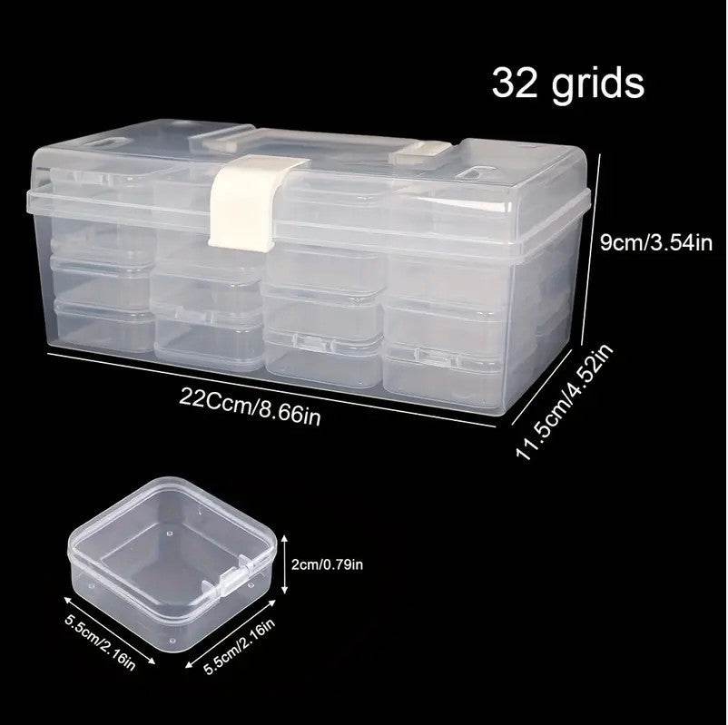 32-grid Transparent Plastic Storage Box Large Capacity Portable - EX-STOCK Canada