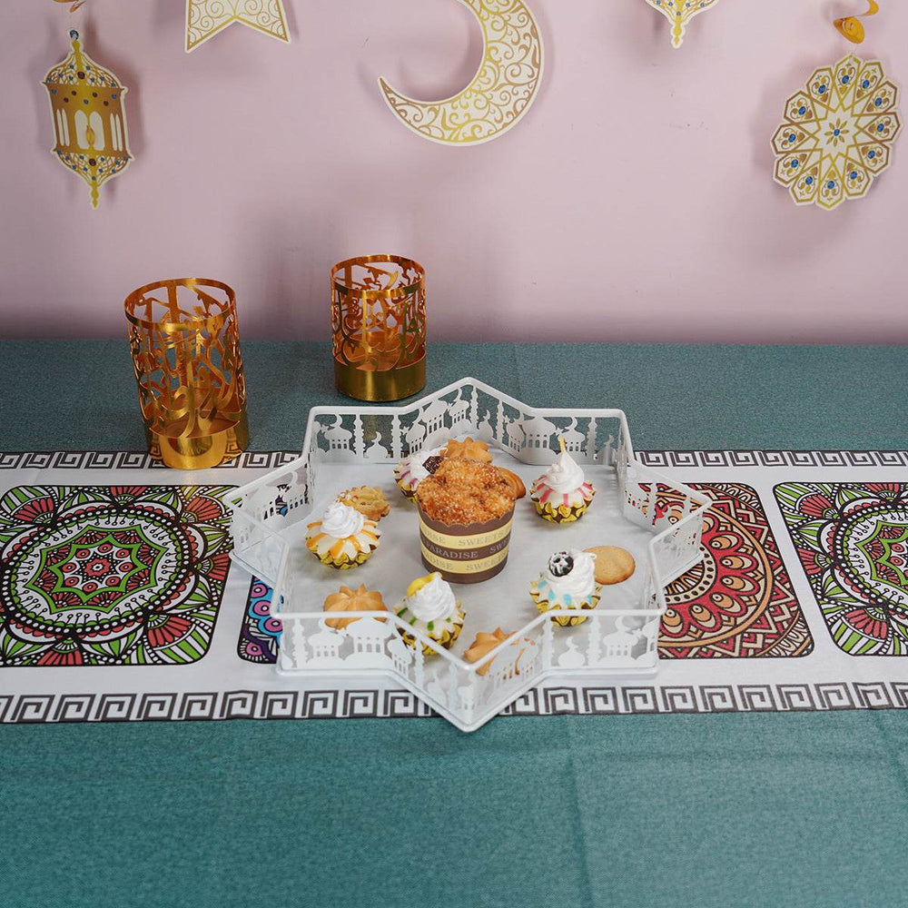 European-style Dessert Table Two-tier Ramadan Iron Castle serving Tray - EX-STOCK Canada