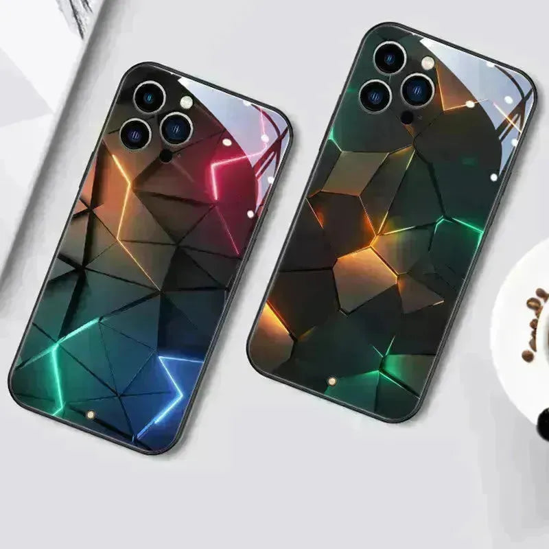 Étui iPhone mobile protecteur en verre trempé à l'épreuve de poussière
