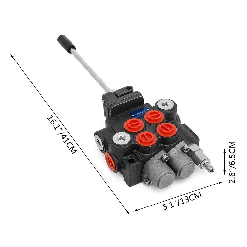Hydraulic Valve 2 Spool Hydraulic Joystick Control Valve 11gpm Hydraulic Directional Control Valve Double Acting For Tractors Loaders Tanks - EX-STOCK Canada
