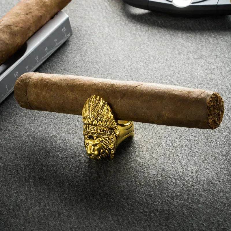Portable Multifunctional Gothic Gold Ring Cigar Holder - EX-STOCK Canada