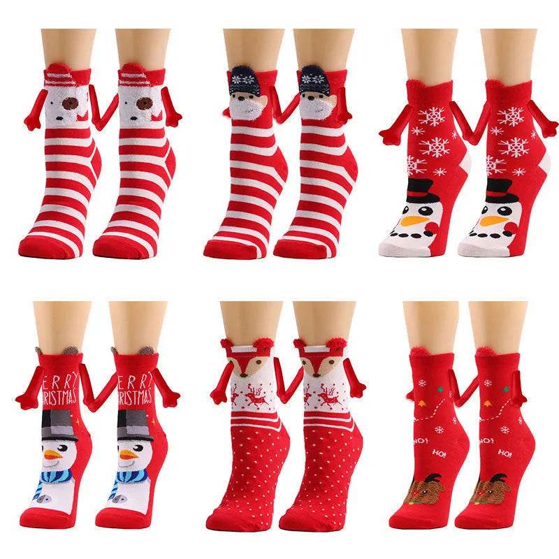Hand Holding Couple Magnetic Handle Christmas Stockings - EX-STOCK Canada
