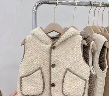 Lambswool Hooded Vest Fashionable Vest Waistcoat Outerwear - EX-STOCK Canada