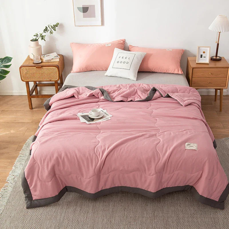 Pure Color Washed Cotton Summer Air Conditioning Duvet EX-STOCK Canada