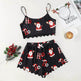 Christmas European And American Thin Pajamas Women's Sleeveless Shorts Milk Silk Simple Casual Two-piece Suit Homewear - EX-STOCK Canada