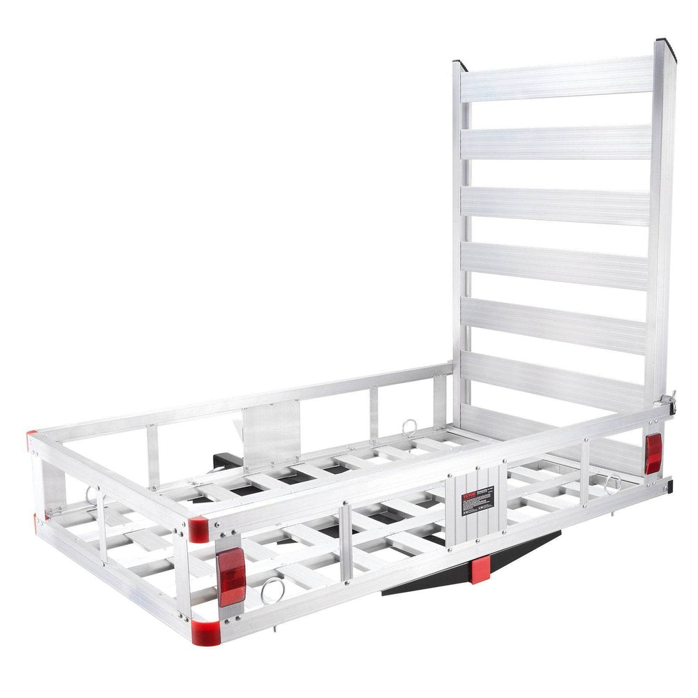 Hitch Cargo Carrier, 500lbs Capacity Trailer Hitch Mounted Cargo Basket, Aluminum Luggage Carrier Rack With Folding Ramp, Fits 2 Hitch Receiver For SUV Truck Pickup Camping - EX-STOCK Canada