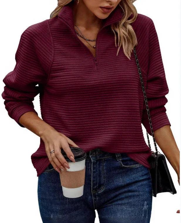 Hoodie à col zippé uni pour femmes, best-seller Amazon en Europe et en AmériqueEX-STOCK Canada
