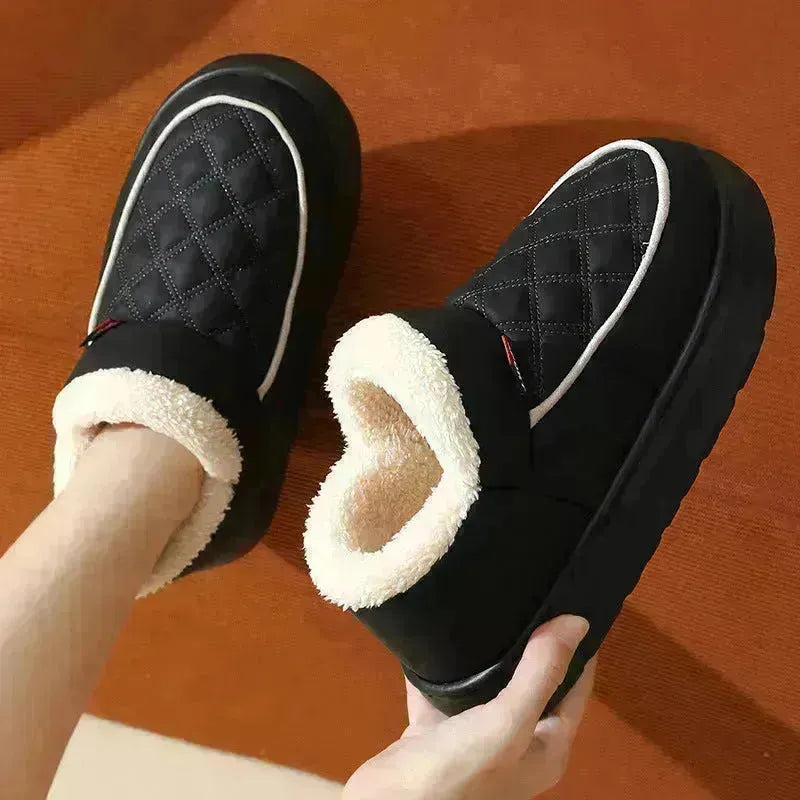 Chaussures de plate-forme en coton en peluche hivernale