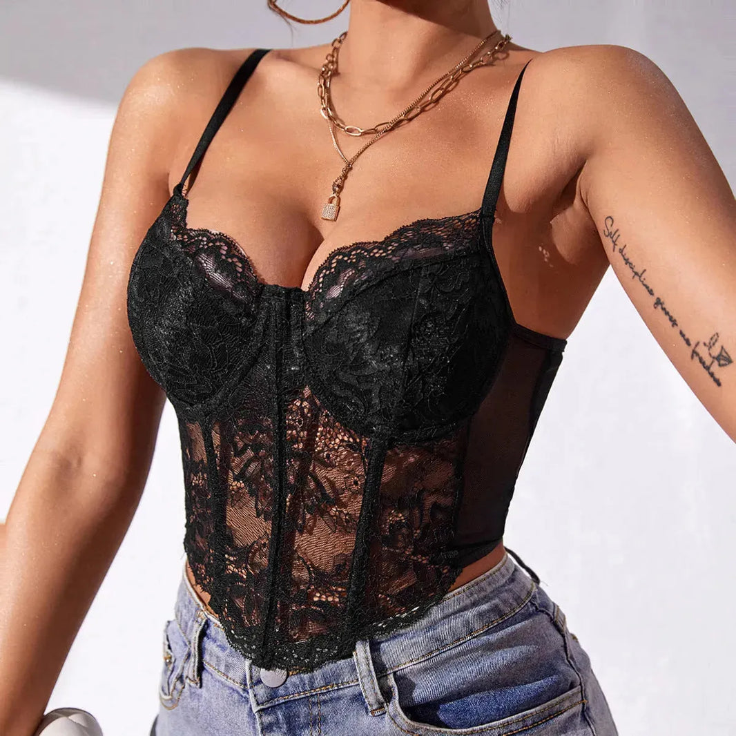 Lace Slim-fit Tank Top Women - EX-STOCK CANADA