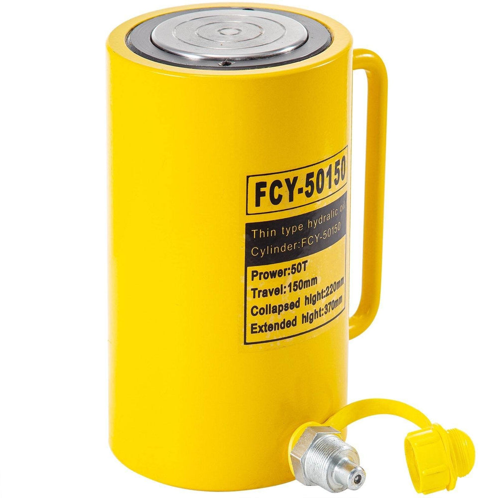 50T 6In Stroke Hydraulic Cylinder Jack Solid Single Acting Hydraulic Ram Cylinder 150mm Hydraulic Lifting Cylinders For Bending, Straightening And Pulling On Trucks, Tractors And Heavy Equipm - EX-STOCK Canada