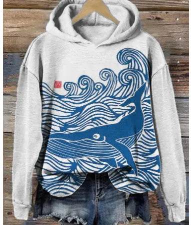 Women Fashion Spring And Autumn Plum Blossom Hooded Super Plus Size Loose-fitting Casual Pullover - EX-STOCK Canada