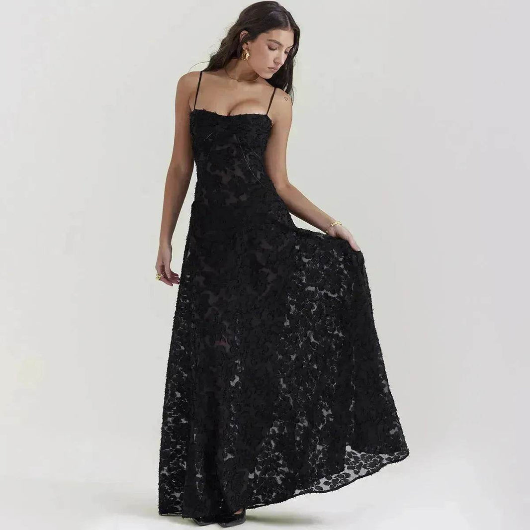 Fashion Suspender Lace Long Dress Summer Strapless Collar Elegant Evening Dresses For Women - EX-STOCK Canada
