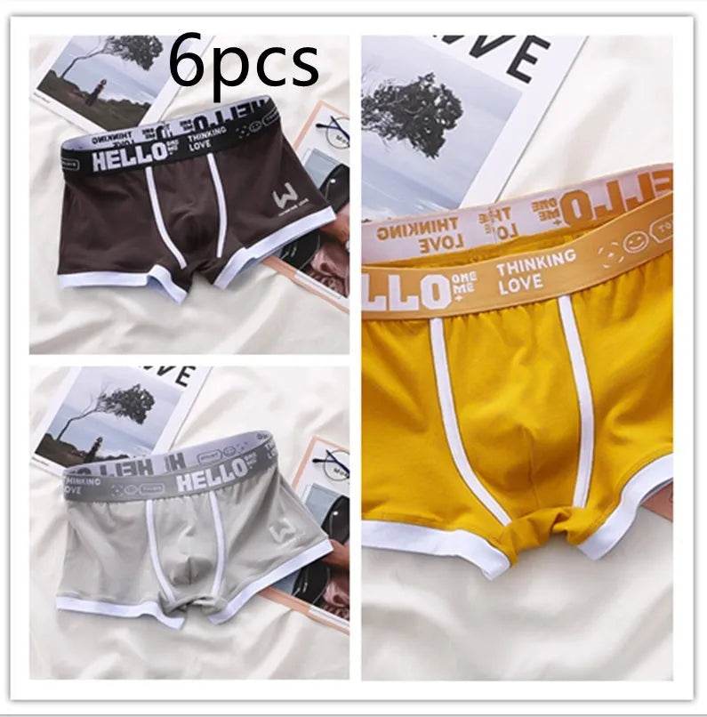 Men's Cotton Boxer Briefs Trendy Breathable Low waist underwear - EX-STOCK Canada