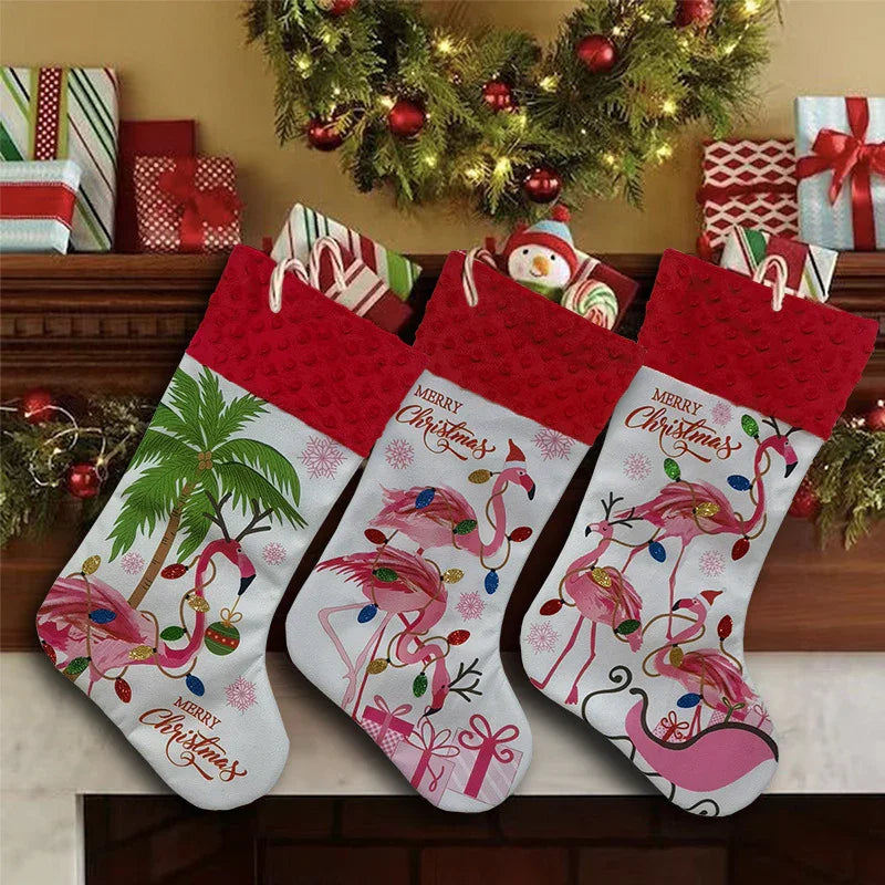Flamingo Christmas Stockings Holiday Decoration Pendant EX-STOCK Canada