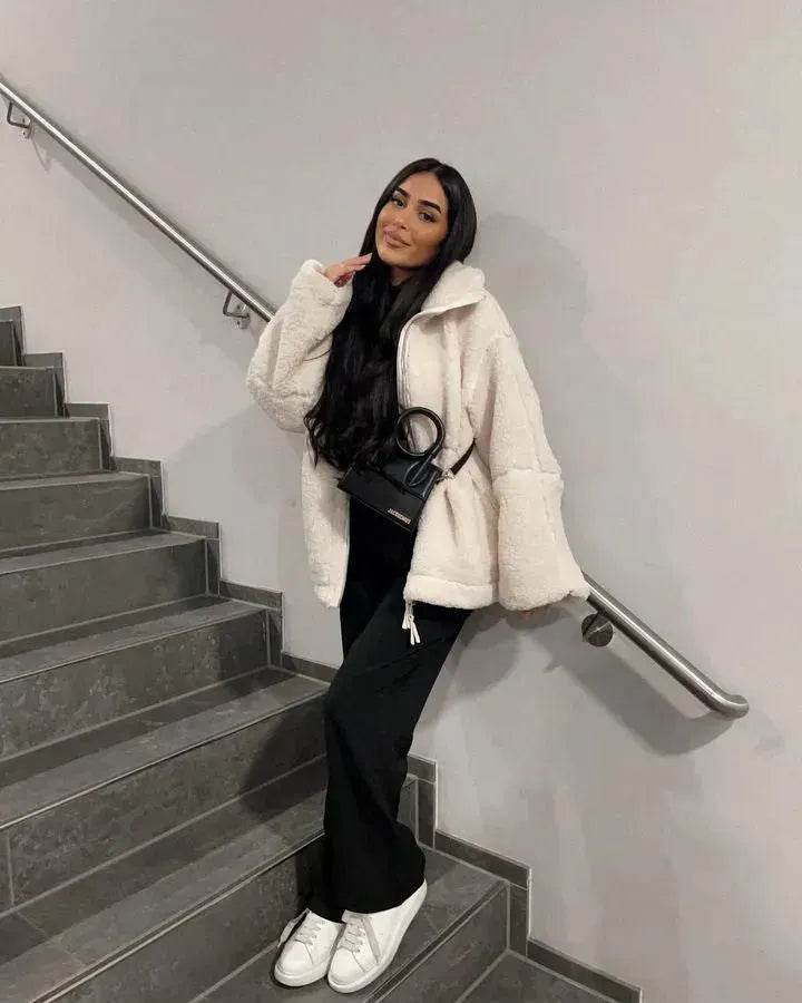 New Fashion Loose Anti-cashmere Hooded Zipper Huge Fleece Winter Jacket - EX-STOCK Canada