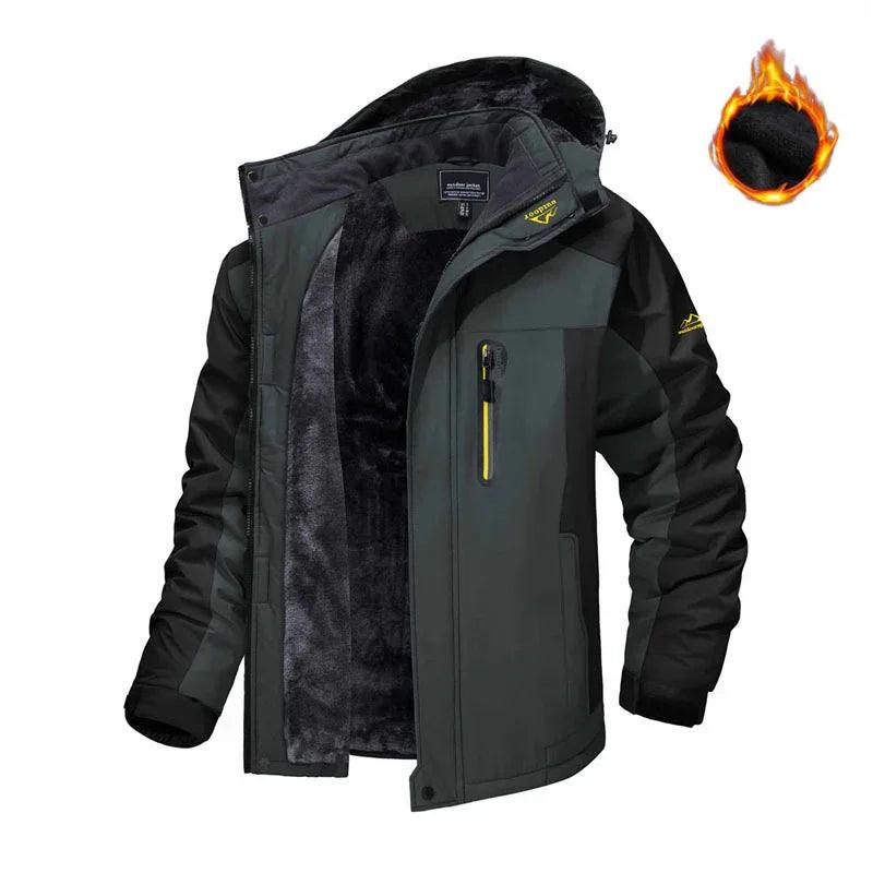 Giacca Invernale con Cappuccio Moda Casual Calda in Pile Impermeabile e Antivento Parka Giacca a Vento da UomoEX-STOCK Canada