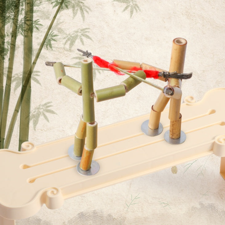 Bamboo Man Fighting Figure Toy – Kids Wooden Battle Game for Ages 4–14