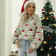Christmas Sweater Women Cute Cartoon Santa Print Knit Sweater Winter Tops - EX-STOCK Canada