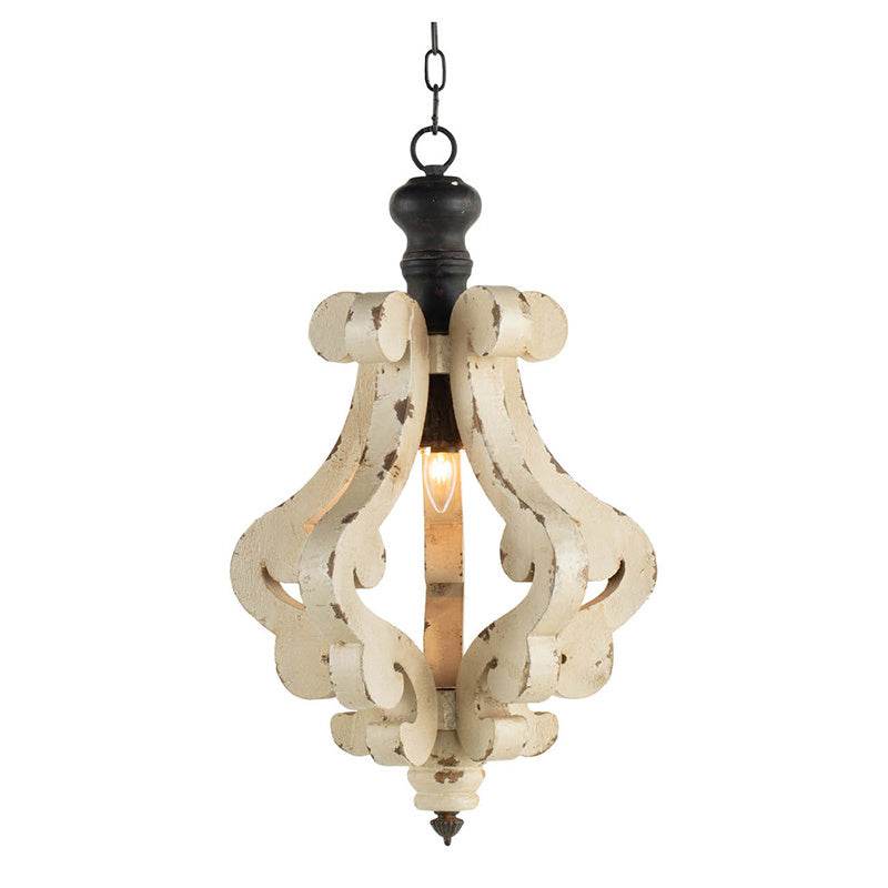 Farmhouse Chandelier, Dilapidated White Chandelier French Country Wood Chandelier For Living Room Foyer, Bulb Not Included - EX-STOCK Canada