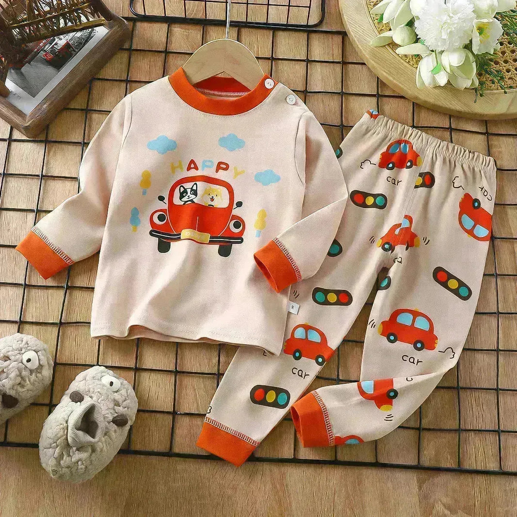 Abbigliamento da sonno di abbigliamento per bambini unisex per bambini abiti autunnali di cotone lungo Johns pigiama per bambini