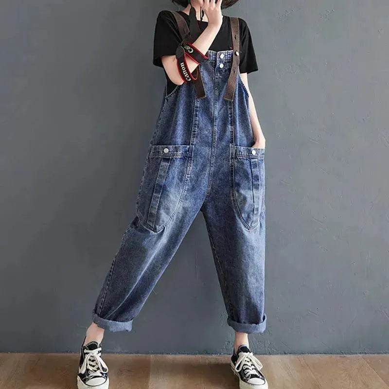 Y2K Women's Loose Denim Overalls Romper Suit - EX-STOCK Canada