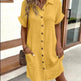 Womens Button Down Shirt Dress Summer Cotton Linen Dress V-Neck Mini Dress Casual Short Sleeve Loose Tunic Dresses - EX-STOCK Canada