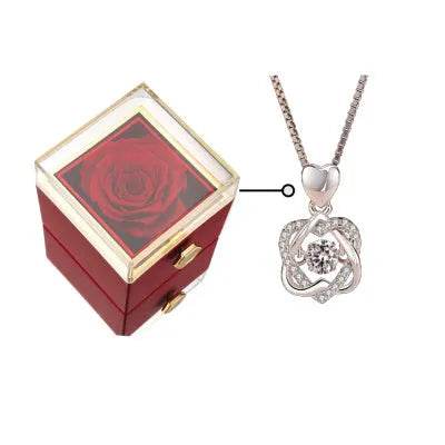 Fashion Acrylic Rotating Valentine Rose Jewelry gift Box - EX-STOCK Canada