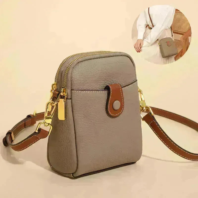 Sac de téléphone mobile à motif en litchee Smaux sacs à bandoulière en cuir de haute qualité pour portefeuille pour femmes