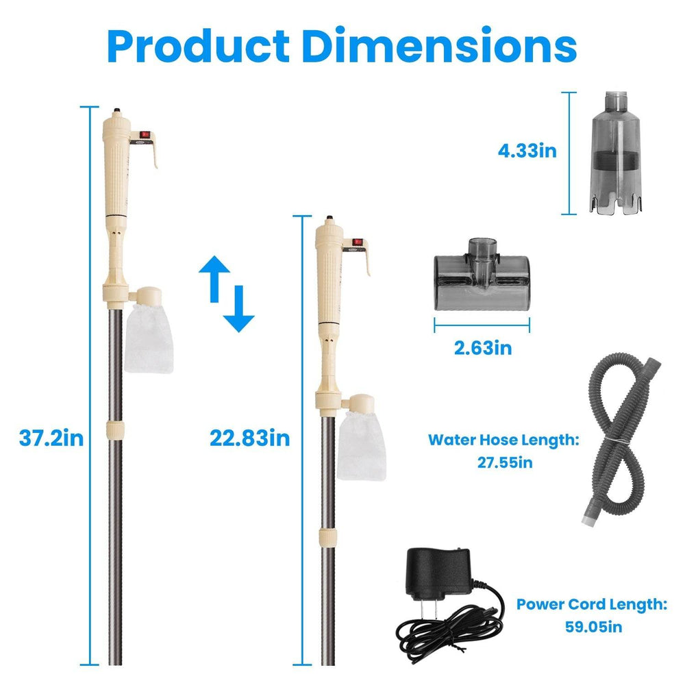 Powerful Electric Aquarium Vacuum Gravel Cleaner - EX-STOCK Canada