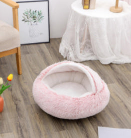 2 In 1 Dog And Cat Bed Pet Winter Bed Round Plush Warm Bed House Soft Long Plush Pets Bed Pet Products EX-STOCK Canada