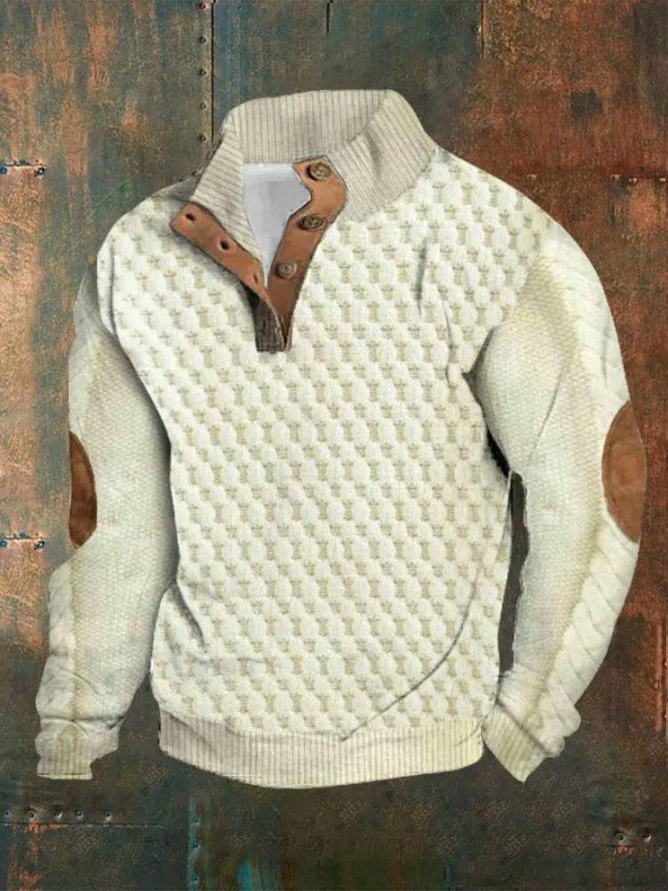 Half button Sweatshirt Men's Winter 3d Digital Printing Pullover Crew neck - EX-STOCK Canada