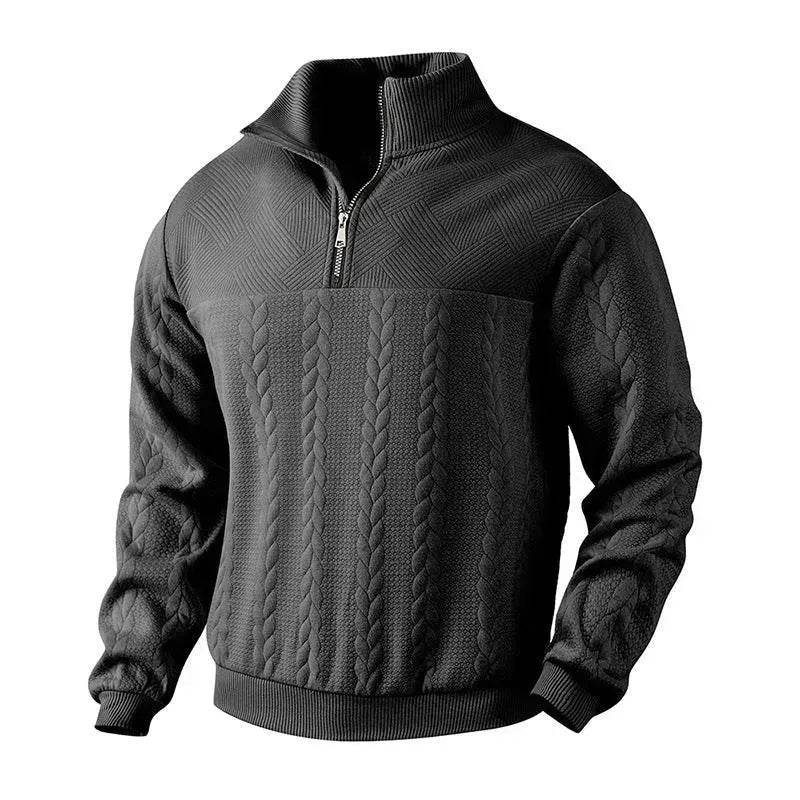 Casual Autumn Winter Half Zip Stand Collar Pullover Sweater top Men - EX-STOCK Canada
