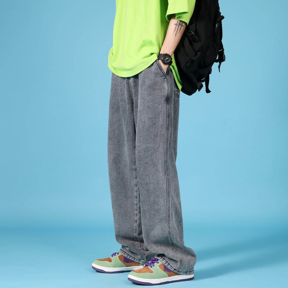 Straight Loose Jeans Men Casual Trousers Hip Hop Cargo Denim Pants With Zipper - EX-STOCK Canada