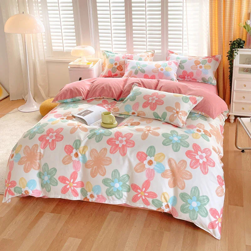 3 Piece Spring Floral Duvet Cover Set For Women Adults Home Bedroom Flowers Bedding Set With 2 Pillowcases Twin Full Queen King Size EX-STOCK Canada