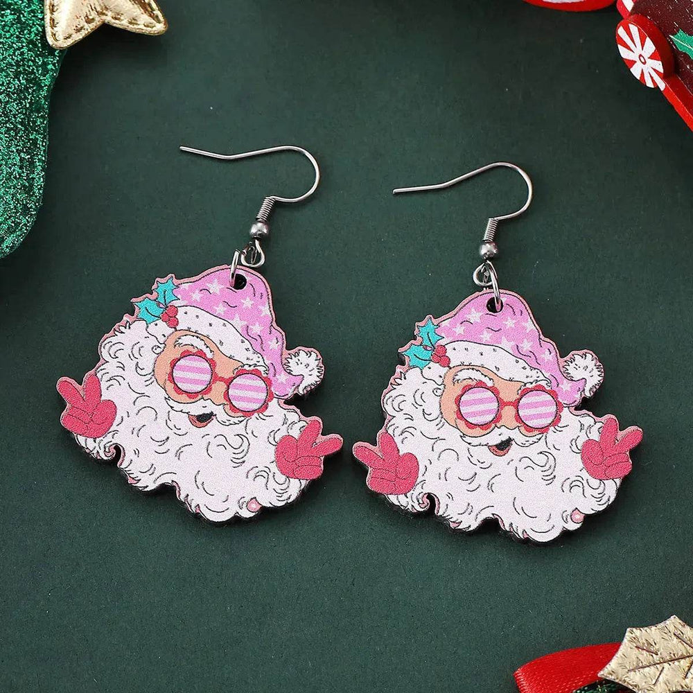 Funny Santa Claus Earrings Christmas Pendant Earrings Gift - EX-STOCK Canada