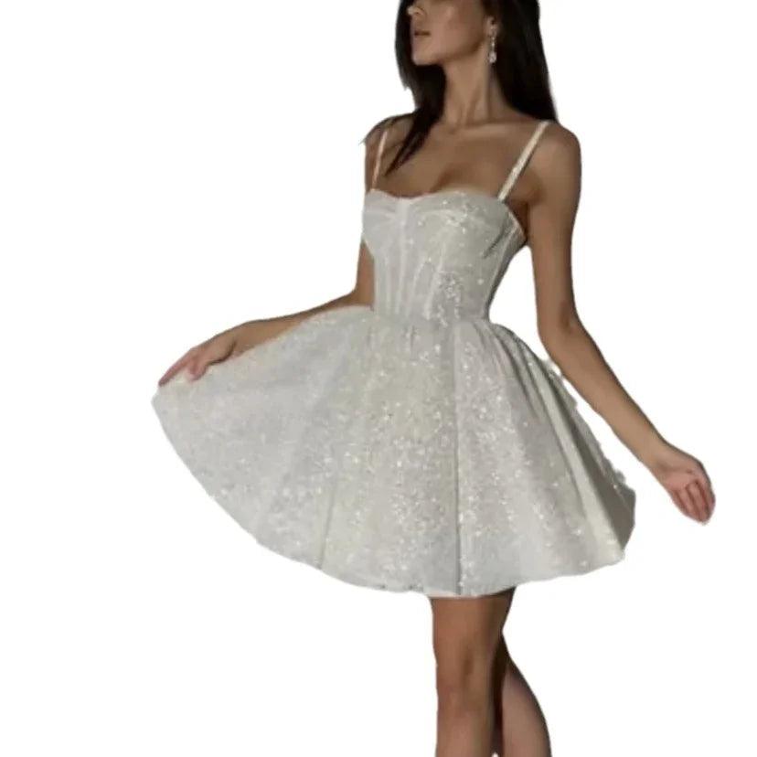 White Silver Spray Skirt Wedding Dress Dinner Suit EX-STOCK Canada