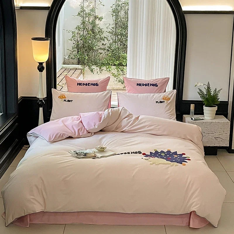 Cartoon Cute Style Cotton Sanding Duvet Cover Bed Sheet Bedding EX-STOCK Canada