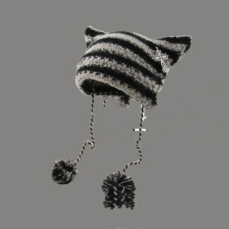 Breathable Windproof Cute Thermal Head Cover Woolen Cap beanies - EX-STOCK Canada