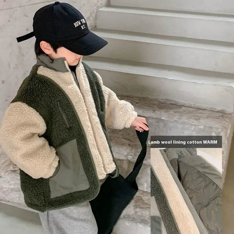 Children Lambswool fleece Warm Thickened Winter coat Cardigan Kids - EX-STOCK Canada