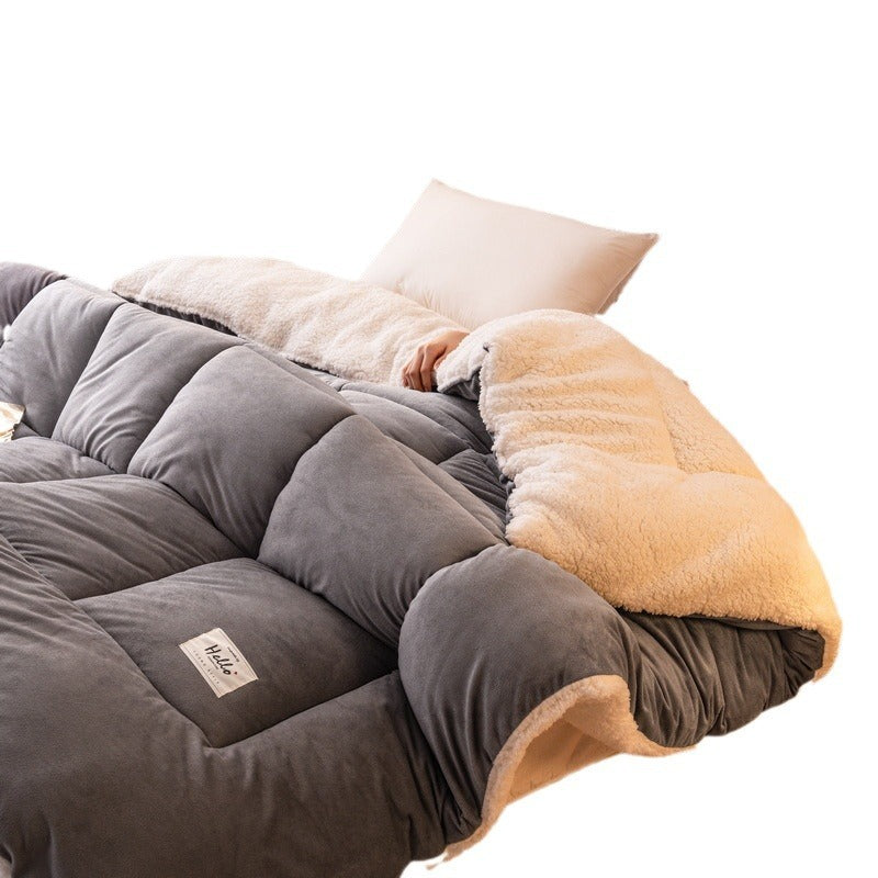 Thickened Milk Fiber Quilt Double-sided Velvet Warm Thickened Duvet Insert EX-STOCK Canada