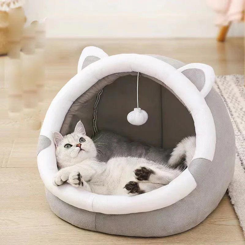 Litière pour chat domestique litière fermée chenil pour chat hiver plus veloursEX-STOCK Canada