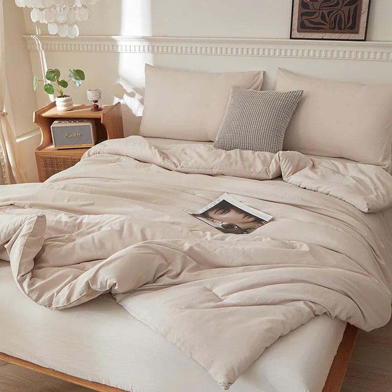 Amazon Temu Cross-border Synthetic Quilt Four Seasons Duvet Insert Washed Cotton Brushed Duvet Insert Factory Foreign Trade Wholesale EX-STOCK Canada