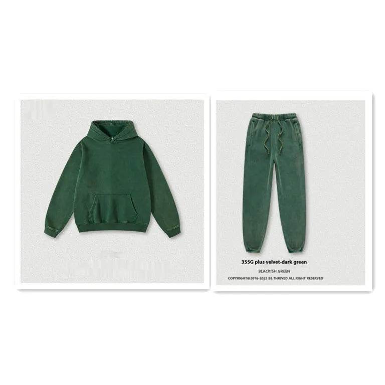 Men's Fashion Retro Velvet Hoodie Sweatshirt Pullover top - EX-STOCK Canada