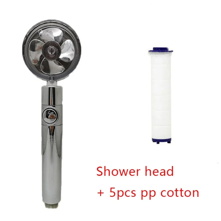 Shower Head Water Saving Flow 360 Degrees Rotating With Small Fan ABS Rain High Pressure Spray Nozzle Bathroom Accessories EX-STOCK Canada