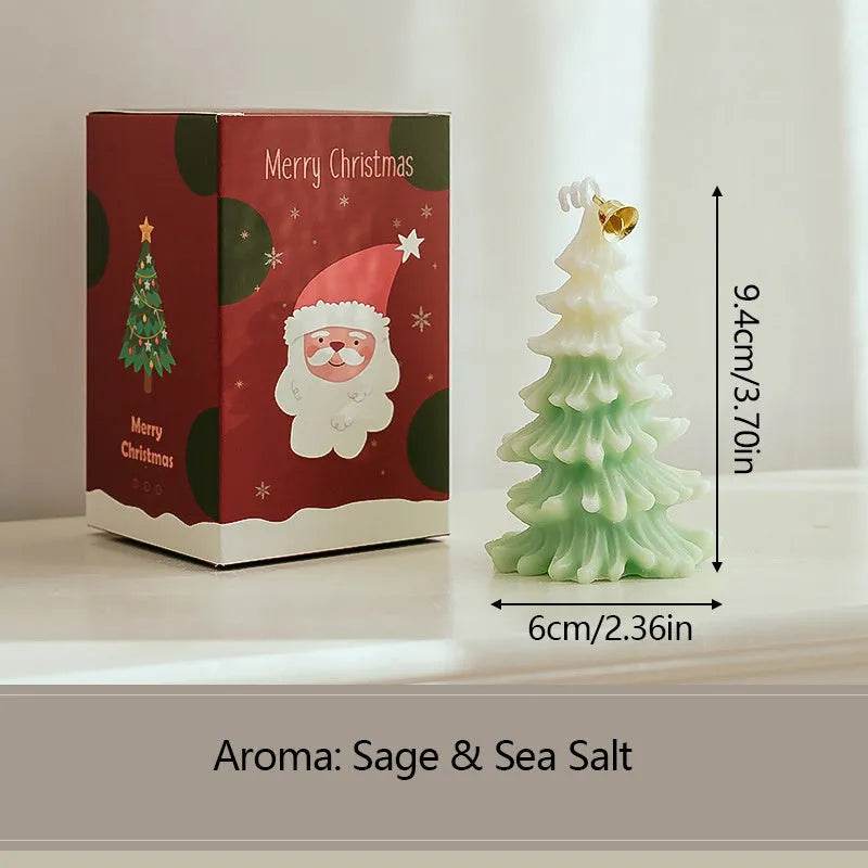 Merry Christmas Candle 3D Xmas Tree Shaped Aromatherapy Candles Ornaments Navidad New Year Party Home Decor Xmas Gift - EX-STOCK Canada