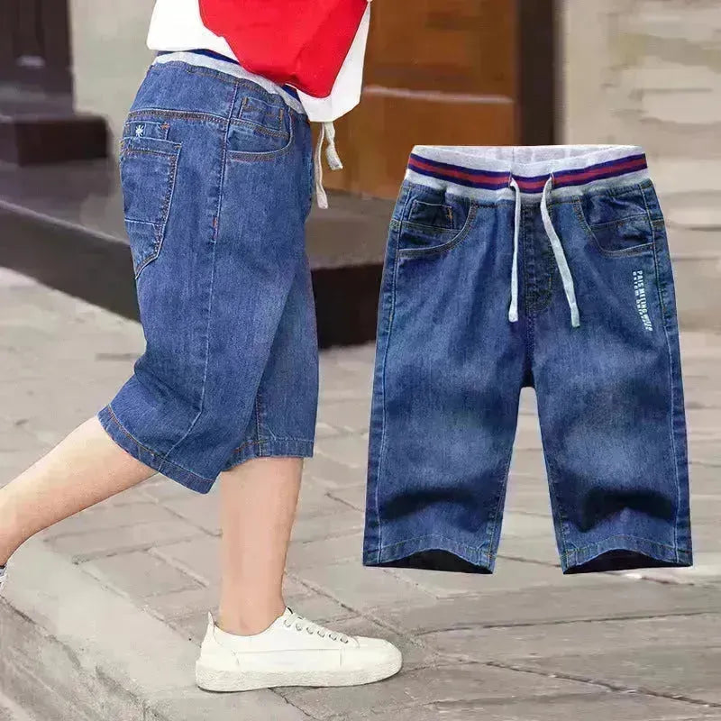 Denim per ragazzi casuali semplici e versatili Capris Denim Pant Pant per ragazzi
