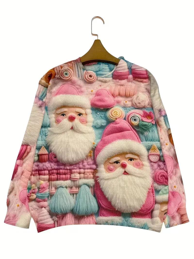 Sweat-shirt à col rond pour femme avec motif de NoëlEX-STOCK Canada
